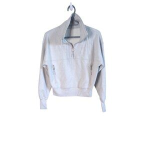 Old Navy Dynamic Fleece Half-Zip Sweatshirt Light Grey Size Medium